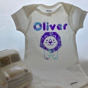 SALE Customized One-piece bodysuit with Holographic Lion